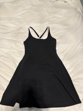 Fabletics Black One-Shoulder Fit-and-Flare Dress